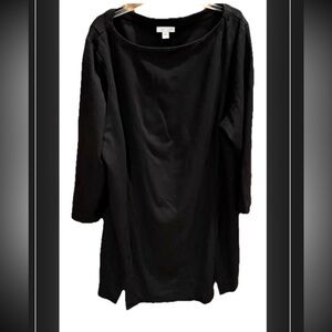 J. Jill Ponte Black Tunic Top Size XL